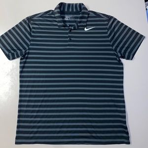 Nike Golf Black & Grey Striped Polo